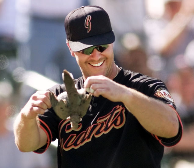 iJeff Kent proudly displaying the still-warm corpse like a trophy. He clearly has a grim sense of humor.