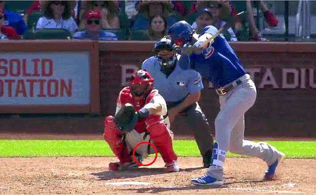 Ball one, two and three in one pitch! Credit: AP