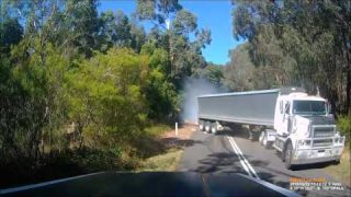 Extremely Close Call With A Semi-Trailer In Victoria