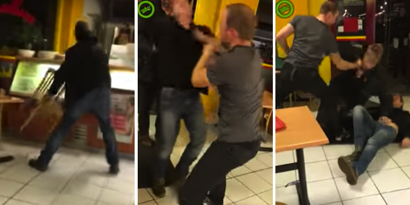 Two Drunk Assholes Run Riot In Chinese Restaurant, Hero Steps In And Deals To Them
