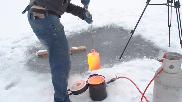 20kg Of Red Hot Steel Is Placed On A Frozen Lake In Finnish Experiment