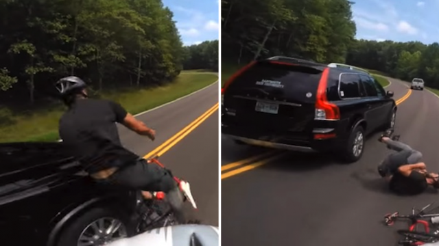 Cyclist Gets Brutally Mowed Down By Car, The Internet Is Divided As To Who Is At Fault
