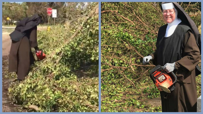 Chainsaw Wielding Nun Goes Viral For Hurricane Irma Clean Up Efforts