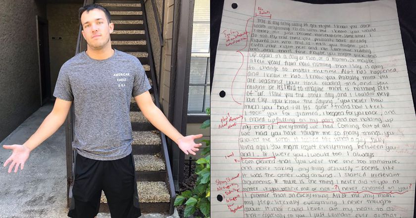 This Bloke’s Ex Sent Him An Apology Letter And He Sent It Back Graded