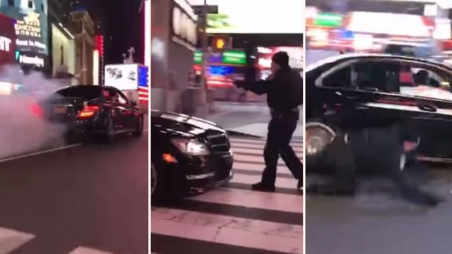 Incredible Video Shows NYPD Cop Get Hit By A Mercedes-Benz Drifting Through Times Square