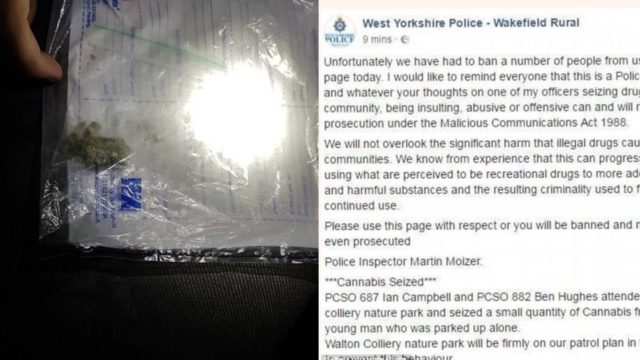 The Internet roasts police after posting tiny cannabis haul on social media