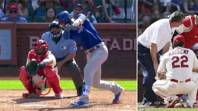 Catcher has emergency surgery after 160kmph baseball hits him in the nuts