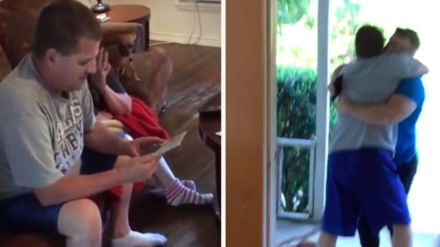 Dad’s incredible reaction to son’s surprise return from the military