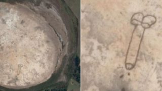 Someone drew a penis so big it can be seen from space