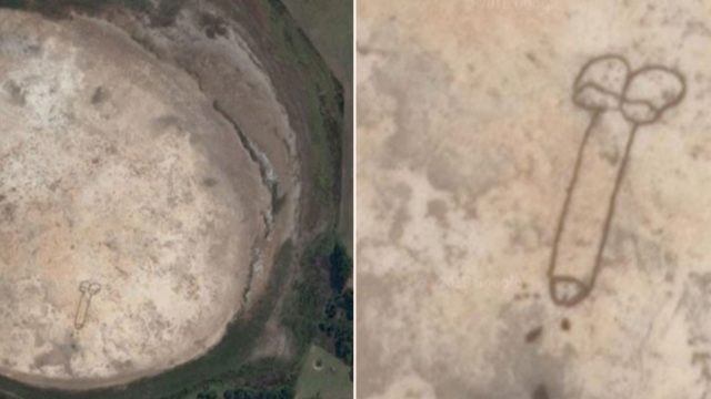 Someone drew a penis so big it can be seen from space