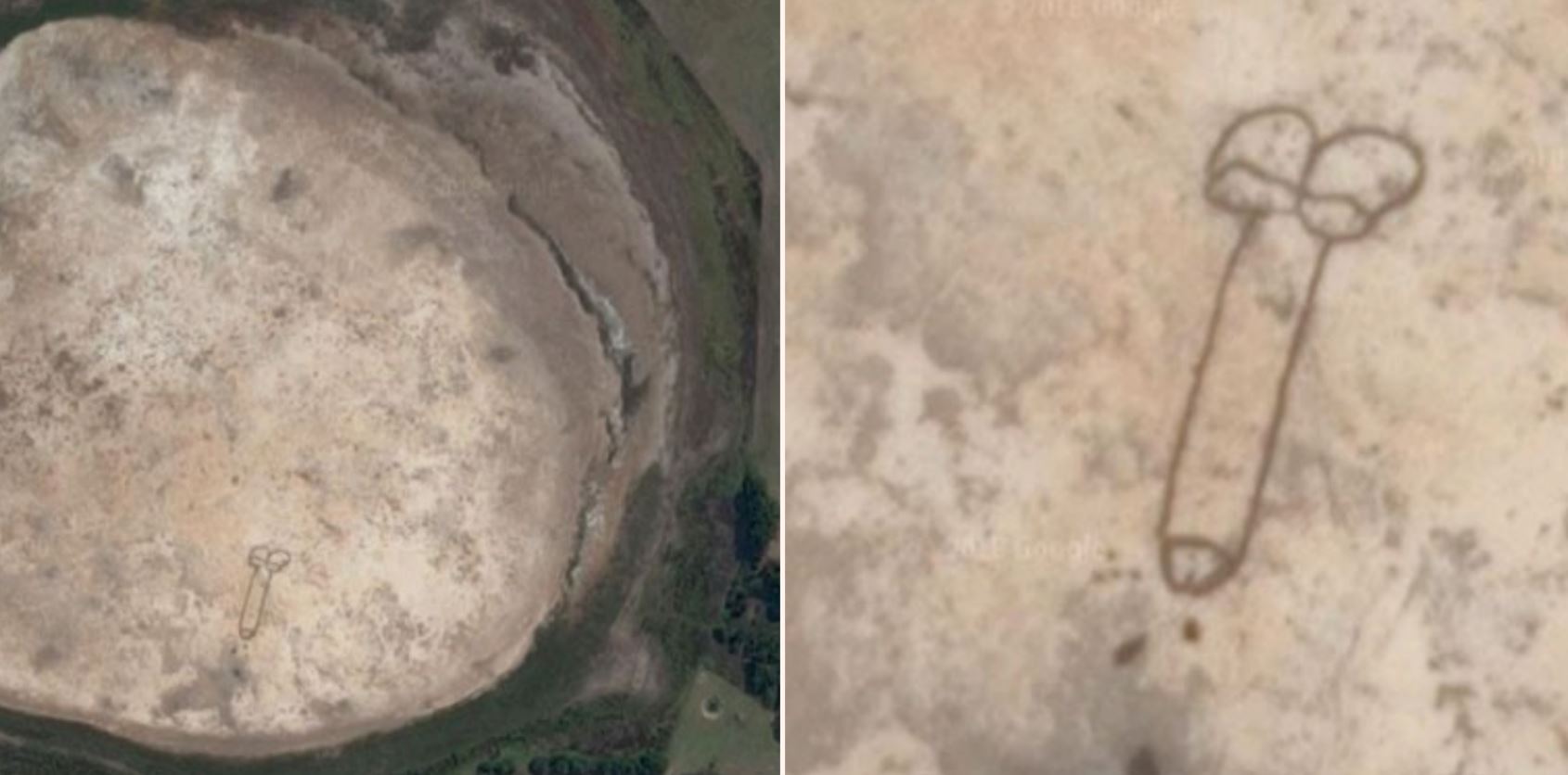 Someone drew a penis so big it can be seen from space