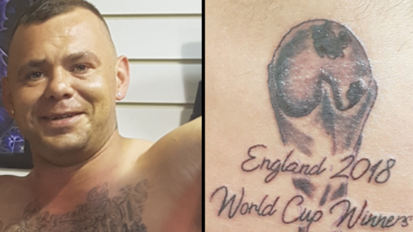 Pommy soccer fan who got ‘World Cup Winners’ tattoo early speaks out after Croatia lost