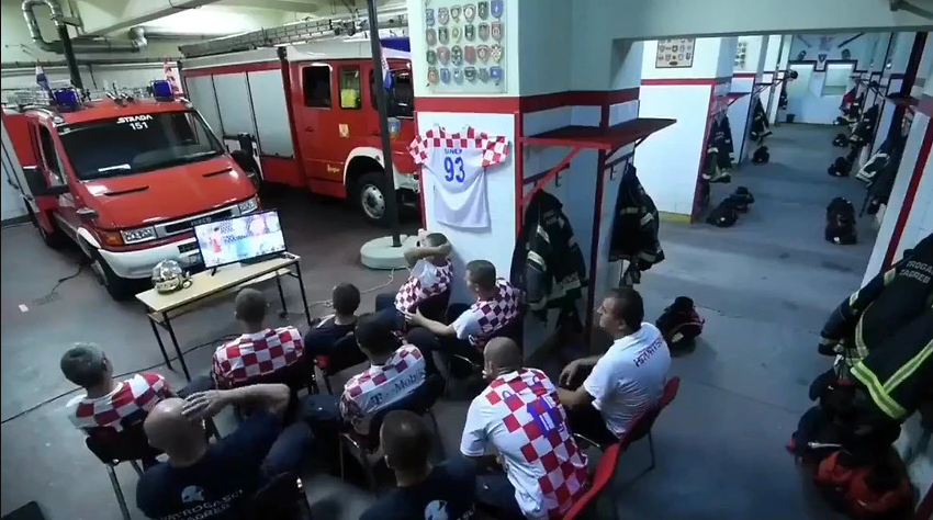 Croatian Firefighter’s response to emergency alarm during world cup penalty shootout goes viral