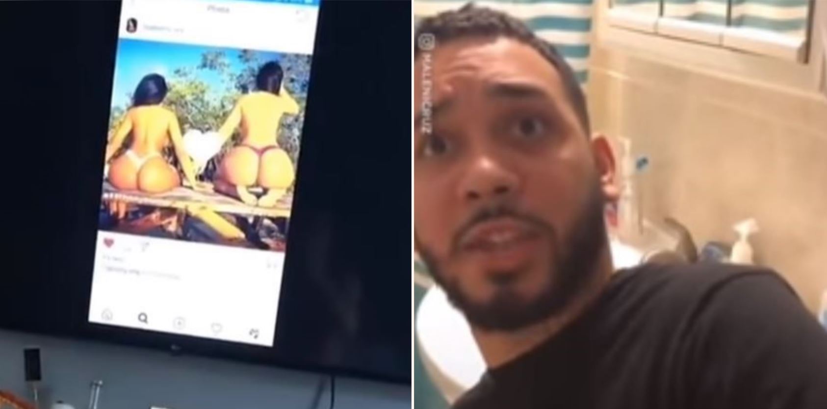 Bloke gets busted havin’ an Instagram perv on the toilet by his missus in the next room