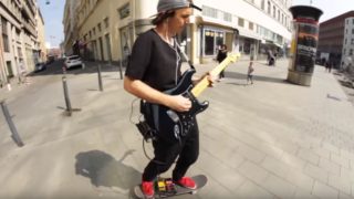 Coolest bloke on Earth shreds some Hendrix while skateboarding