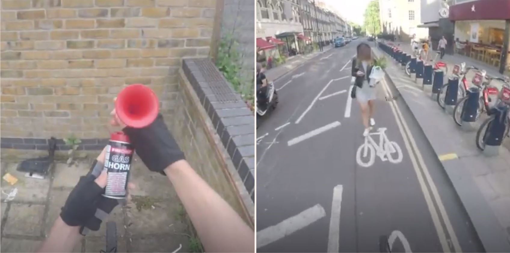 Fed up cyclist attaches air-horn to bike to get pedestrians to move out of the way
