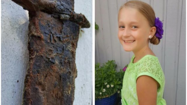 8 year old girl pulls a 1,500-year-old sword from a lake in Sweden