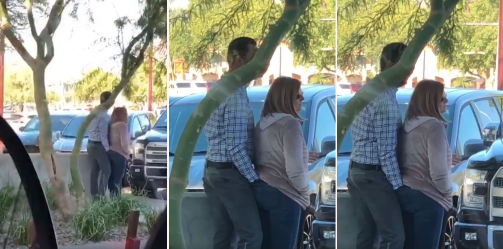 Bloke scratches wife’s anus in public, she smells his finger