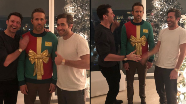 Hugh Jackman & Jake Gyllenhaal play hilarious prank on Ryan Reynolds for Christmas