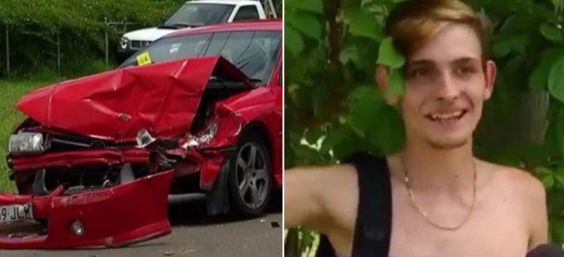 Aussie bogan goes viral after he crashed his missus’ car and ran from the cops