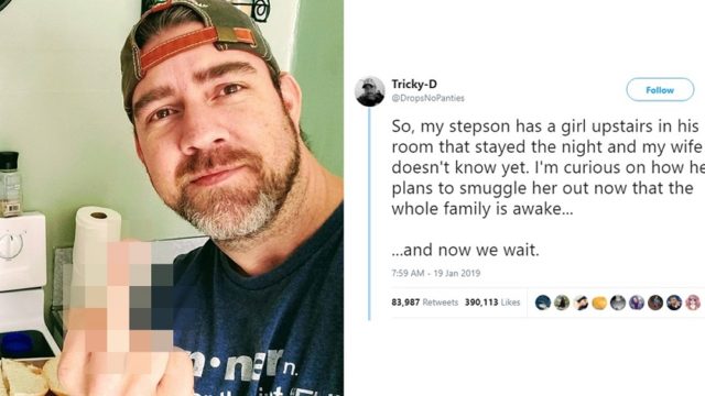 Bloke live tweets step son’s attempt to sneak sheila out of house
