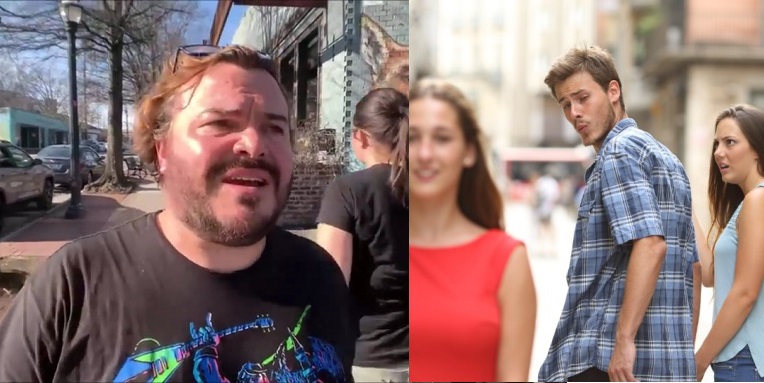 Jack Black accidentally re-creates new “Distracted Boyfriend” meme