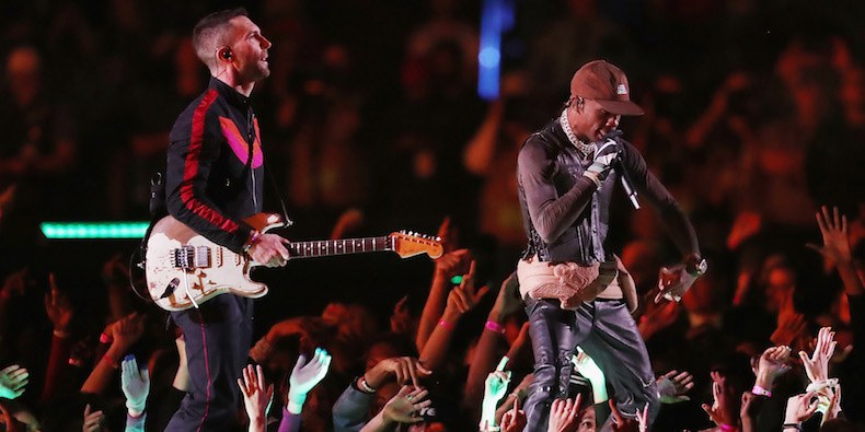 Maroon 5 and Travis Scott’s half time Super Bowl show described as worst in history