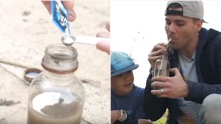 The bloke who made the glitter-bomb has now helped clean undrinkable water