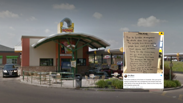 Entire burger joint staff quit together and leave brutal message for boss on window
