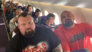 Two of the world’s strongest men were sat next to each other in economy class