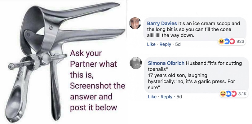 Viral post shows that 99% of blokes have no f***en clue what a speculum is