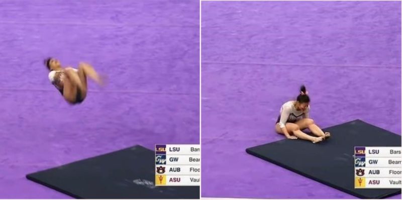 Gymnast has a bloody brutal fall straight into Destination F#@*ed