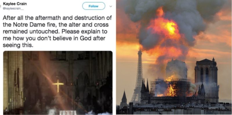 Sheila claims God spared the cross in Notre Dame fire, the Internet bloody roasted her