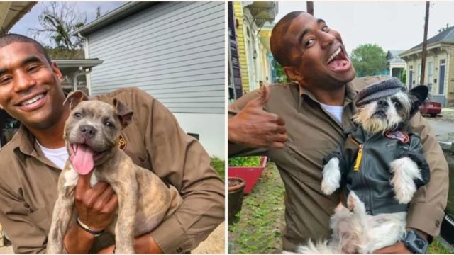 Legend UPS driver who takes photos with the dogs on his route