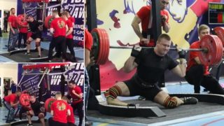 Sickening moment Russian weightlifter’s leg snaps attempting 250kg squat