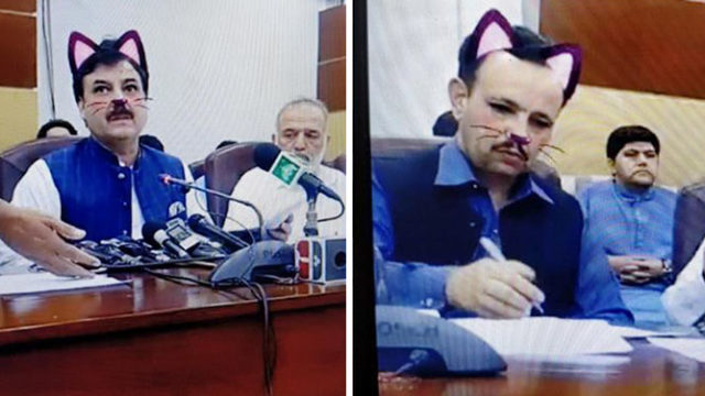 Pakistani Government accidentally turn on cat filter during Facebook live, Internet responds