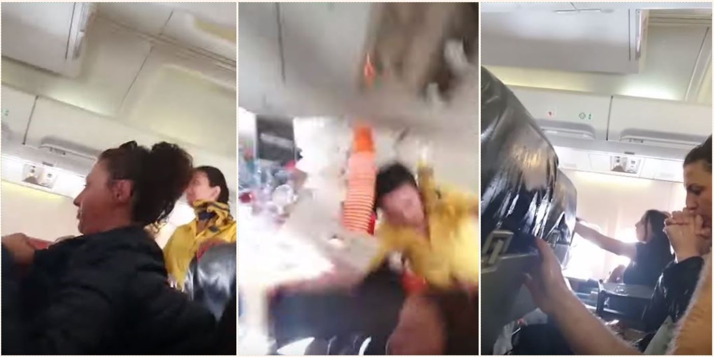 Air hostess hits plane roof during hectic turbulence