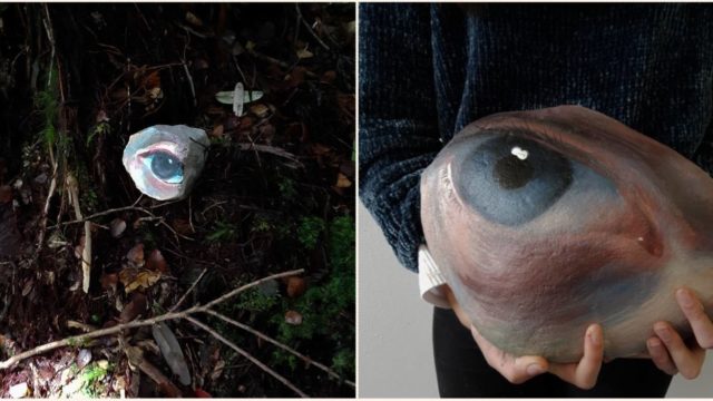 Sheila paints eyes on rocks and leaves ‘em where they’ll freak people out