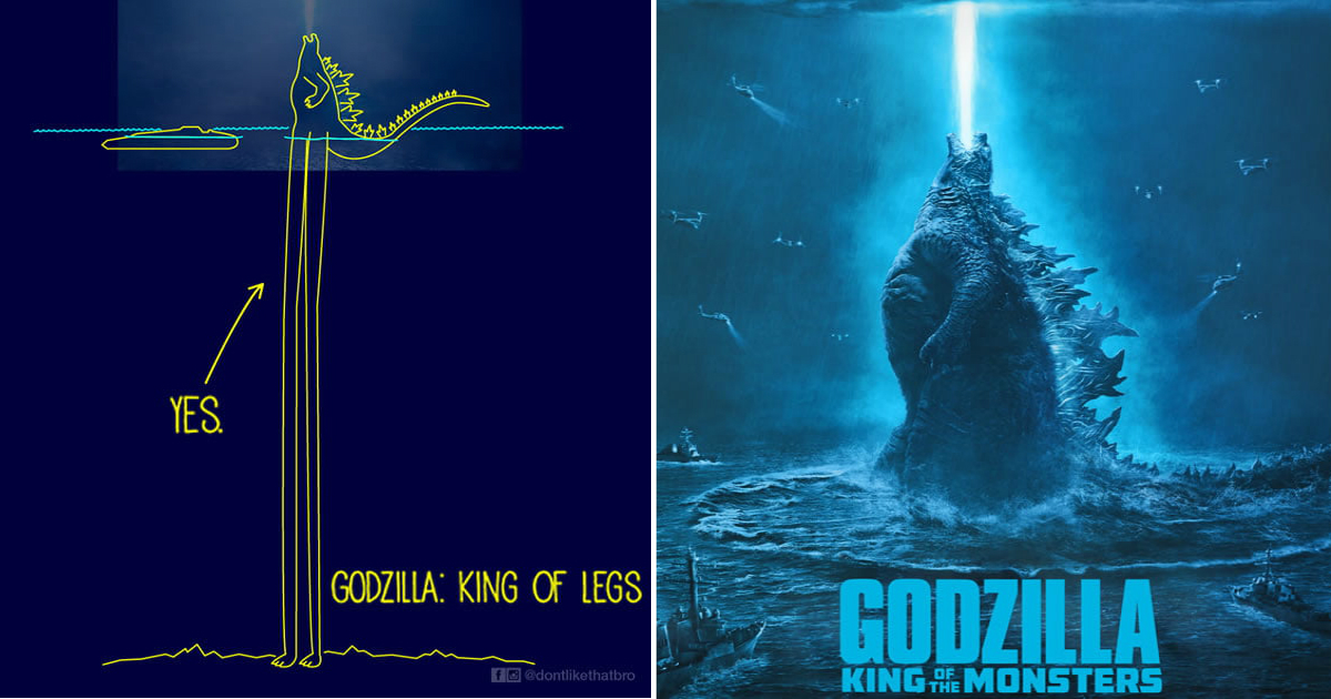 Illustrator hilariously imagines how Godzilla was able to stand in the ocean
