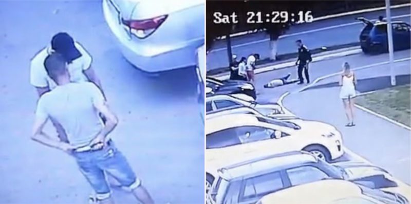 Bloke gets stabbed in the guts but still manages to knock out his attacker