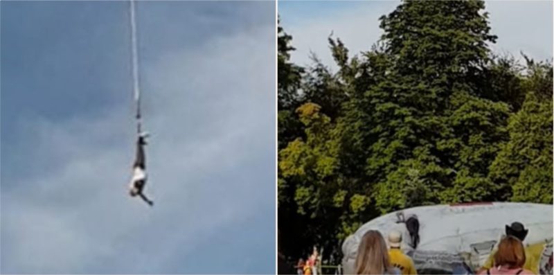Bloke falls after bungee harness snaps in Poland