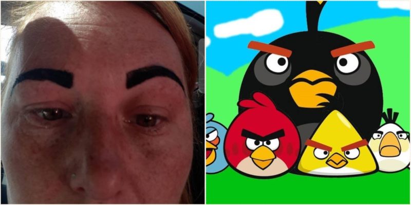 Botched eyebrow makeover leaves sheila looking like an angry bird