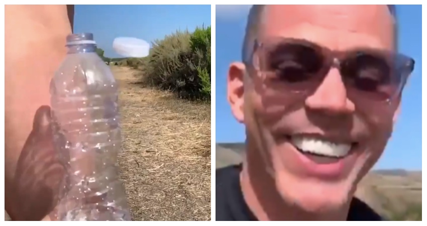 Steve-O completed the bottle-cap challenge in the most Steve-O way possible