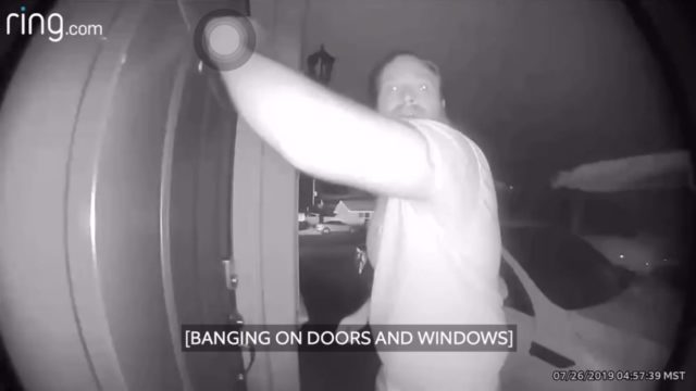 CCTV shows bloody legend bang on neighbours door to warn them of fire and helps them evacuate