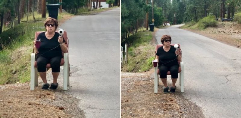 Grandma slows down speeding drivers with her hairdryer ‘speed gun’