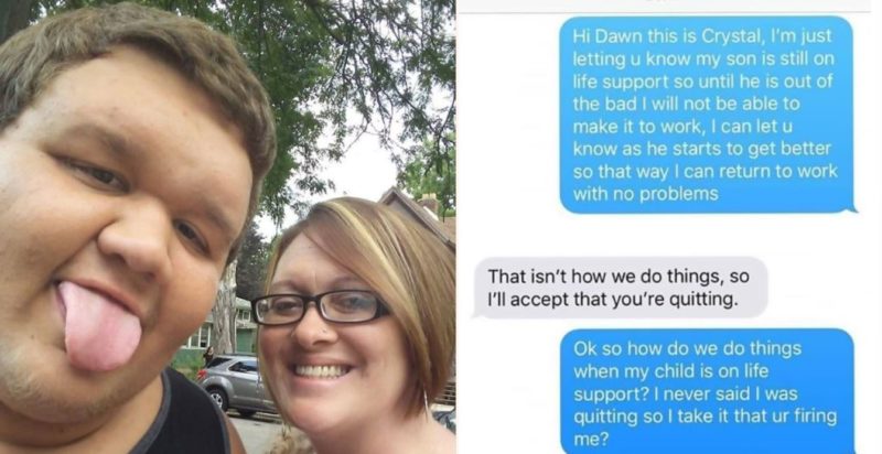 Mum asks for time off when son is put on life support, manager’s response causes outrage