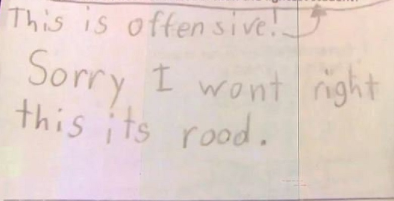 Schoolgirl refuses to answer “offensive” homework question