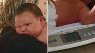 Ozzy sheila gives birth to bloody huge 5.9kg baby