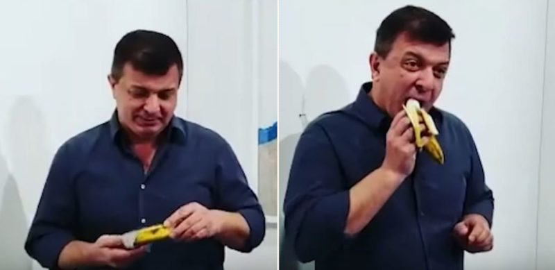 ‘Starving artist’ plucks $120,000 banana from Art Basel gallery and eats it