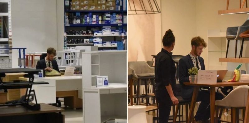 This bloke timed how long office stores would let him work at display desks